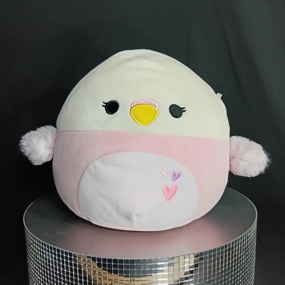 Squisnallow Cute Pink and White Plush Toy 7” pre owned  Exellent condition